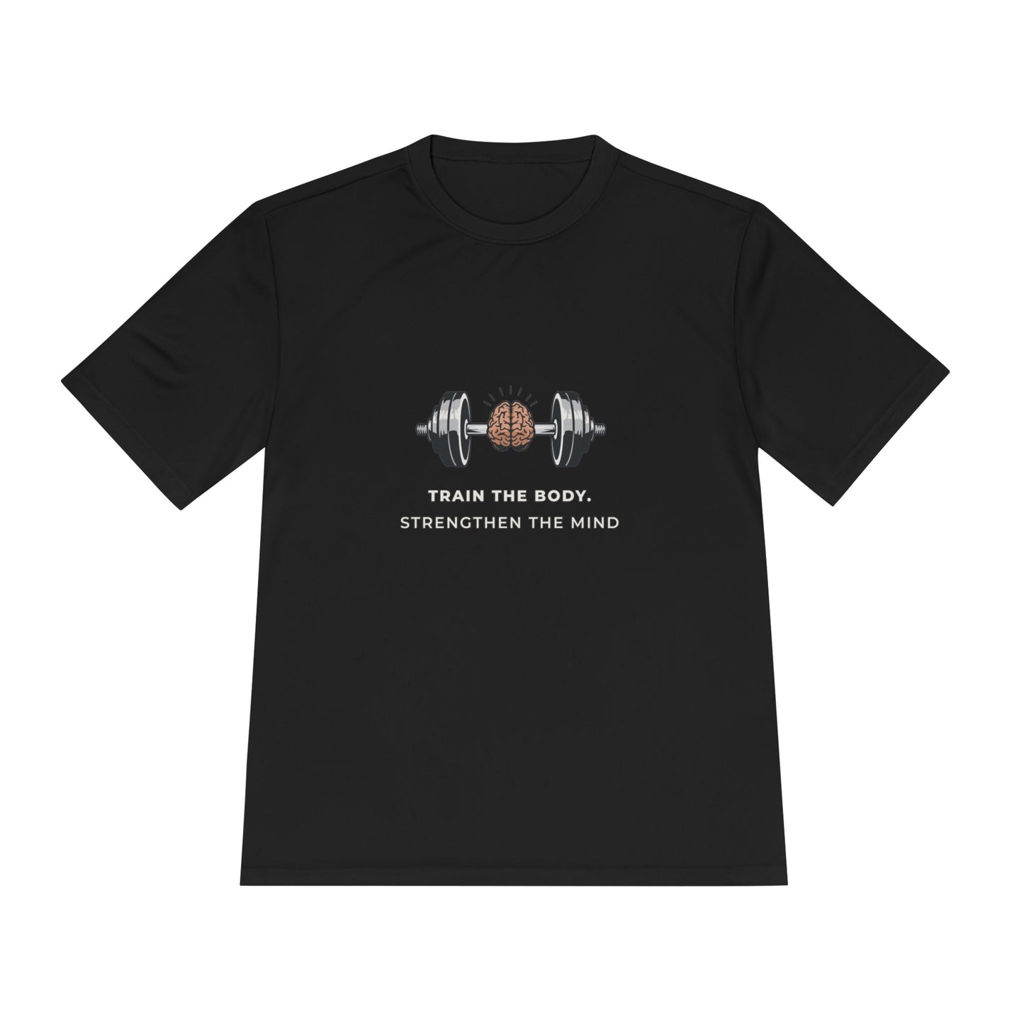 Train the Body Strengthen the Mind T-Shirt – Dumbbell & Brain Fitness Motivational Tee | Unisex Fitness Shirt, Workout Apparel, Gym Tee, Athletic Top, Gift for Fitness Lovers