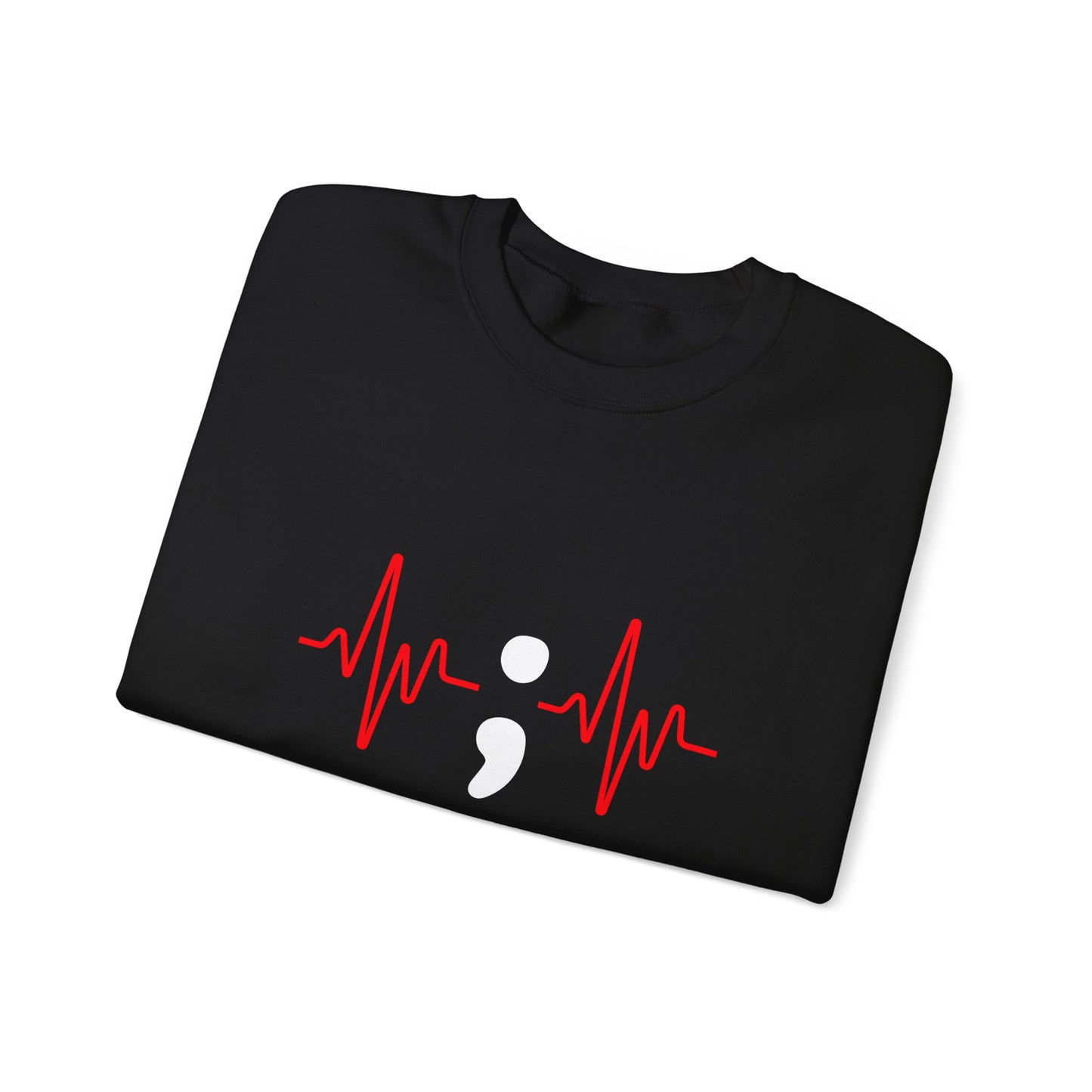 My Story Isn’t Over” Sweatshirt | Semicolon Heartbeat Mental Health | Unisex Heavy Blend™ Crewneck Sweatshirt