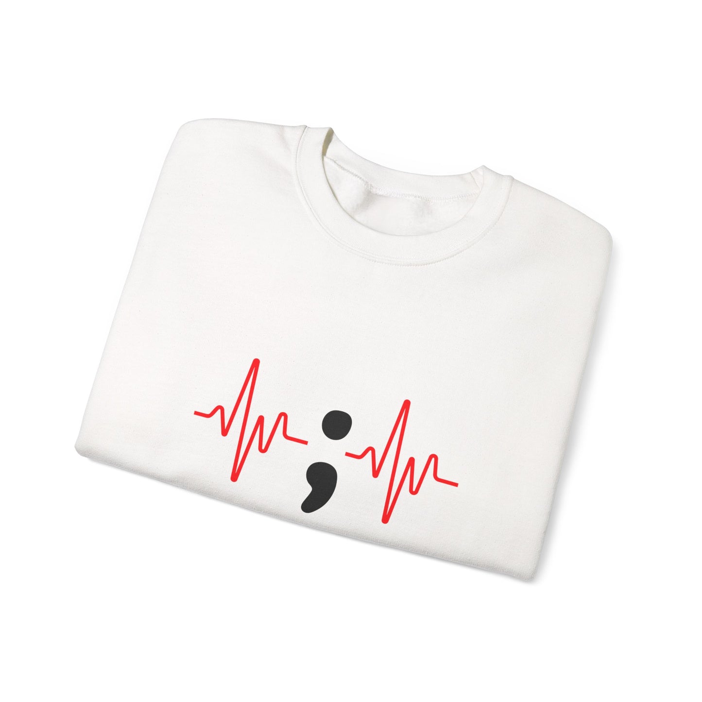 My Story Isn’t Over” Sweatshirt | Semicolon Heartbeat Mental Health | Unisex Heavy Blend™ Crewneck Sweatshirt