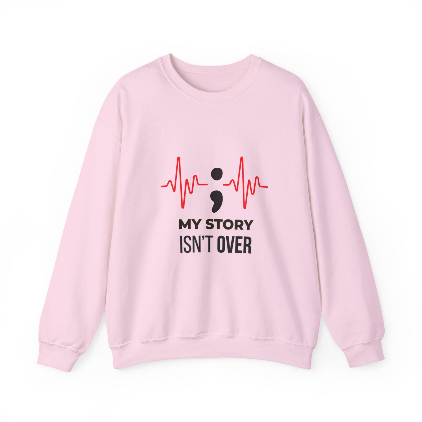 My Story Isn’t Over” Sweatshirt | Semicolon Heartbeat Mental Health | Unisex Heavy Blend™ Crewneck Sweatshirt