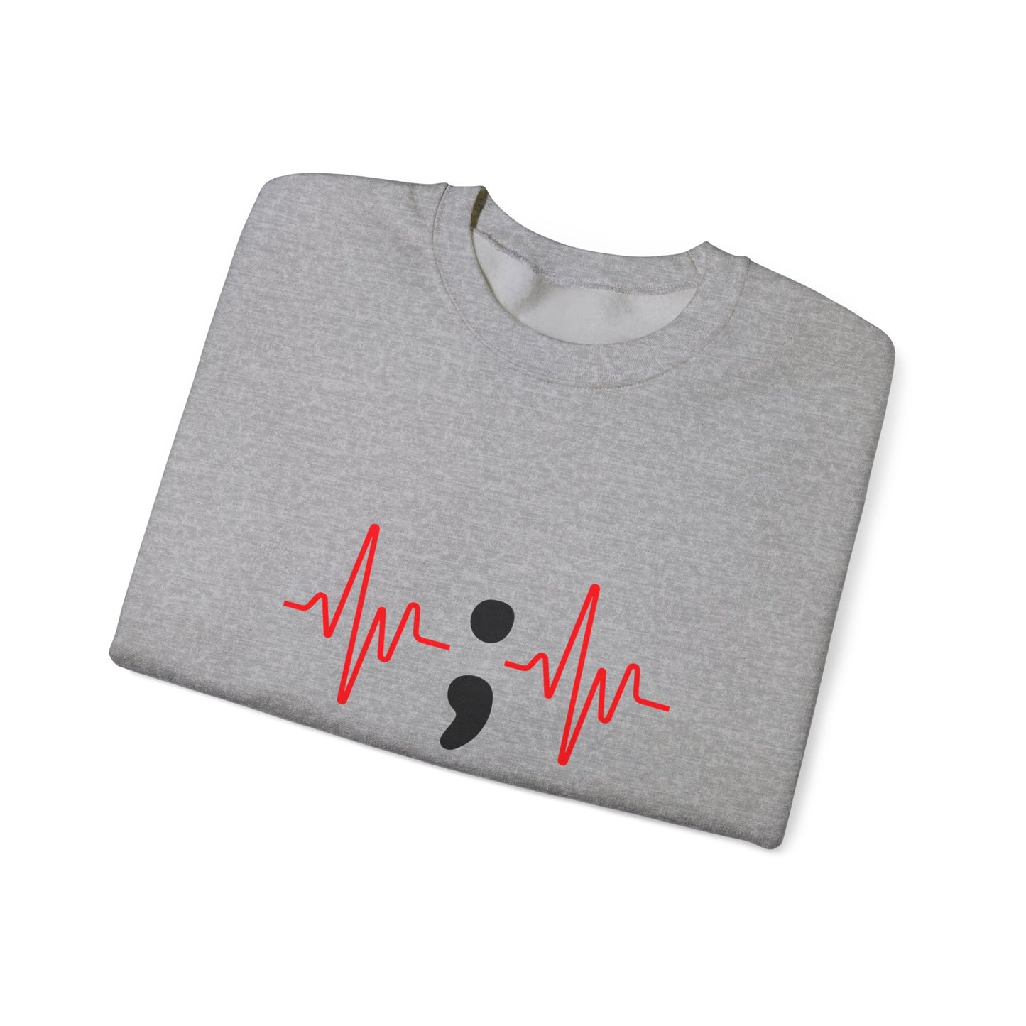 My Story Isn’t Over” Sweatshirt | Semicolon Heartbeat Mental Health | Unisex Heavy Blend™ Crewneck Sweatshirt
