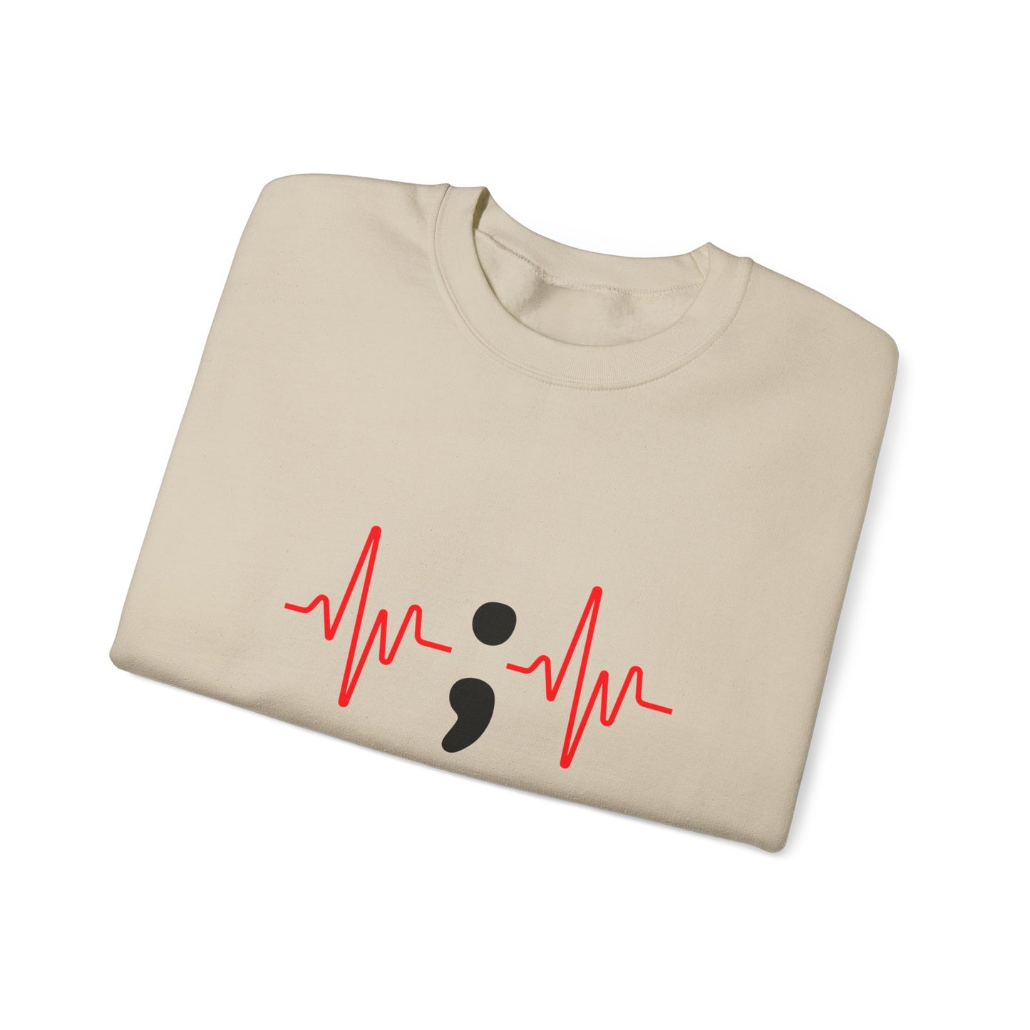 My Story Isn’t Over” Sweatshirt | Semicolon Heartbeat Mental Health | Unisex Heavy Blend™ Crewneck Sweatshirt