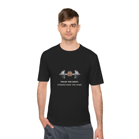 Train the Body Strengthen the Mind T-Shirt – Dumbbell & Brain Fitness Motivational Tee | Unisex Fitness Shirt, Workout Apparel, Gym Tee, Athletic Top, Gift for Fitness Lovers